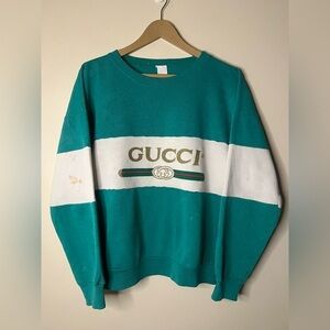 Vintage 80s Tultex Gucci Colorblock Pullover Bootleg 
Sweatshirt Size XL